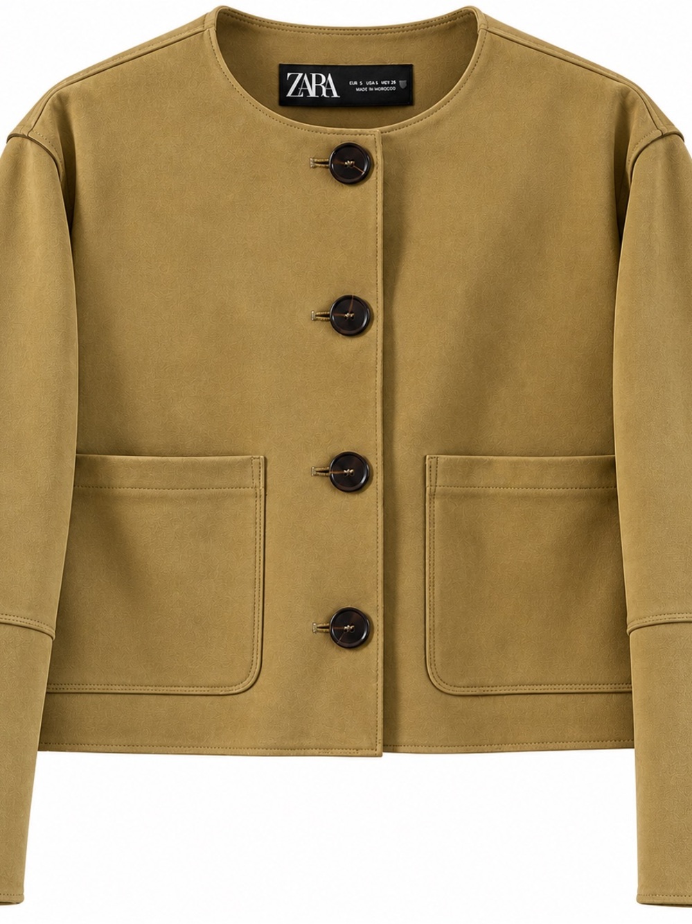 Zara Faux Suede Button-Front Jacket
